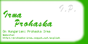 irma prohaska business card